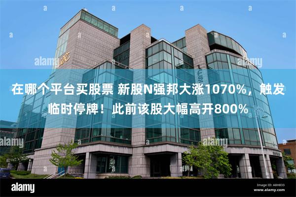 在哪个平台买股票 新股N强邦大涨1070%，触发临时停牌！此前该股大幅高开800%
