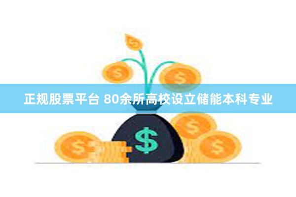 正规股票平台 80余所高校设立储能本科专业
