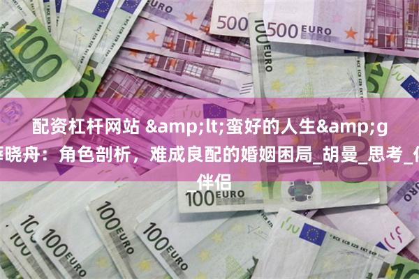 配资杠杆网站 &lt;蛮好的人生&gt;薛晓舟：角色剖析，难成良配的婚姻困局_胡曼_思考_伴侣