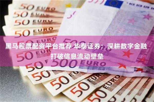 黑马股票配资平台推荐 华泰证券：深耕数字金融 打破信息流动壁垒