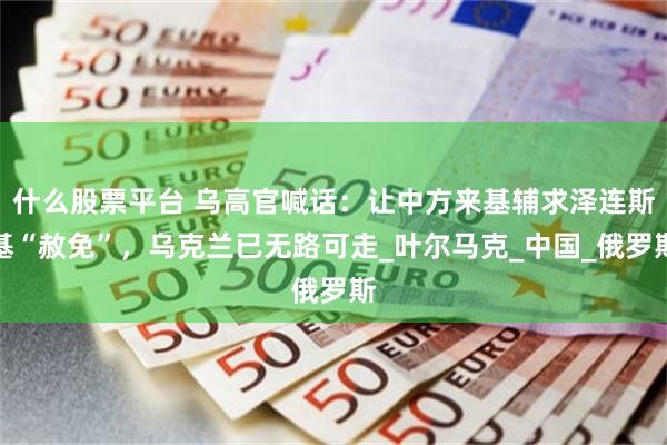 什么股票平台 乌高官喊话：让中方来基辅求泽连斯基“赦免”，乌克兰已无路可走_叶尔马克_中国_俄罗斯