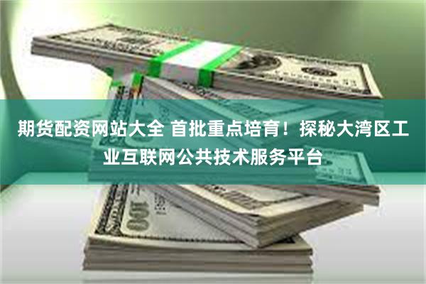 期货配资网站大全 首批重点培育！探秘大湾区工业互联网公共技术服务平台