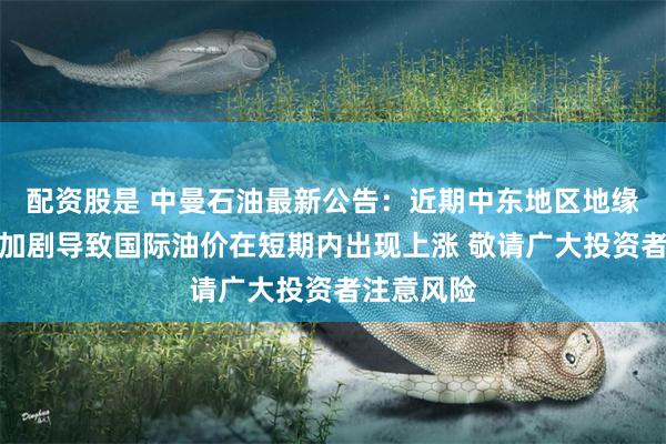 配资股是 中曼石油最新公告：近期中东地区地缘政治冲突加剧导致国际油价在短期内出现上涨 敬请广大投资者注意风险