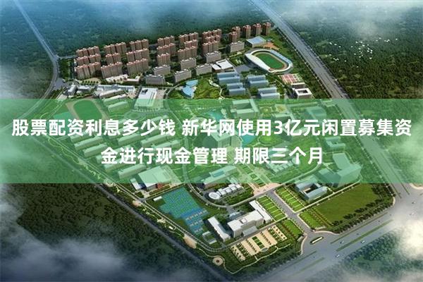 股票配资利息多少钱 新华网使用3亿元闲置募集资金进行现金管理 期限三个月