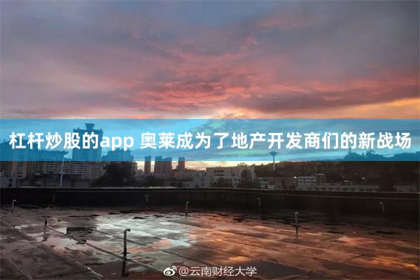 杠杆炒股的app 奥莱成为了地产开发商们的新战场