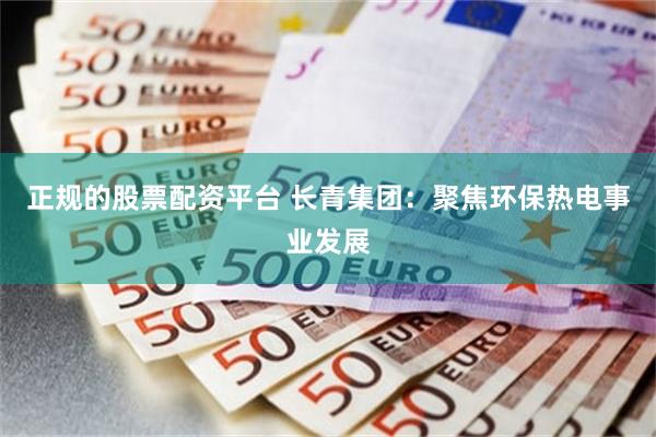 正规的股票配资平台 长青集团：聚焦环保热电事业发展