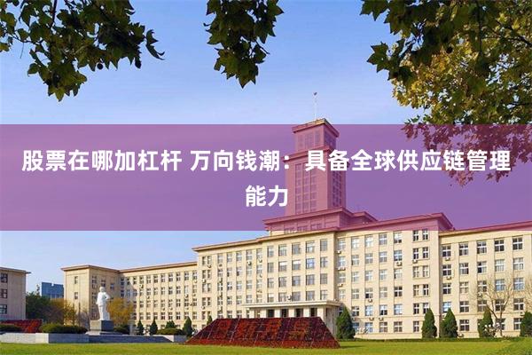 股票在哪加杠杆 万向钱潮：具备全球供应链管理能力