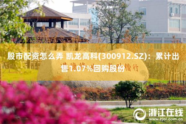 股市配资怎么弄 凯龙高科(300912.SZ)：累计出售1.07%回购股份