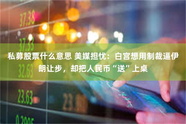 私募股票什么意思 美媒担忧：白宫想用制裁逼伊朗让步，却把人民币“送”上桌